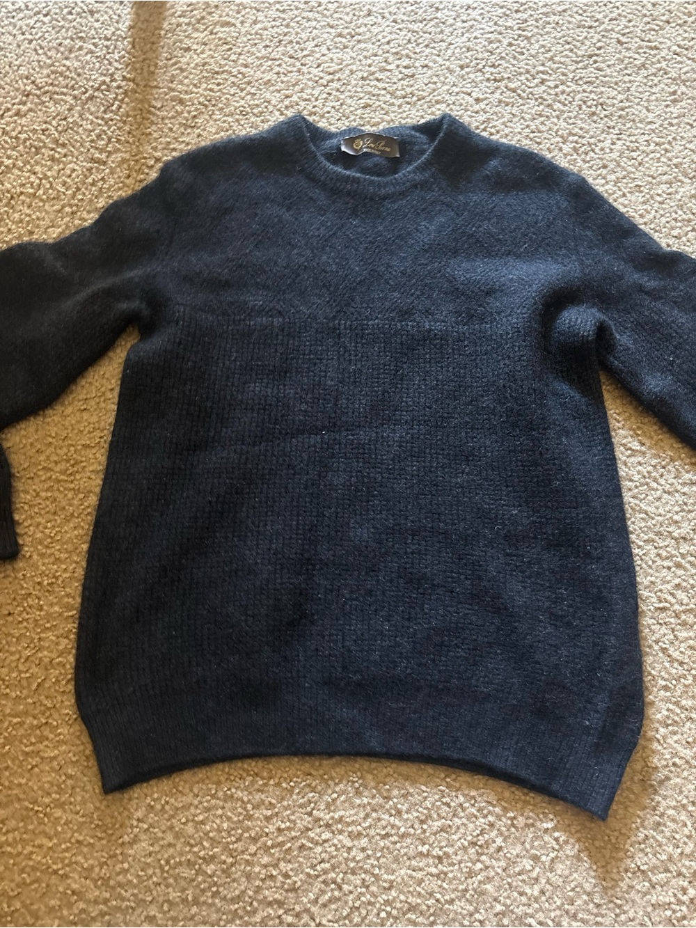 Loro Piana Cashmere Navy Blue Men Pullover Size 2XL